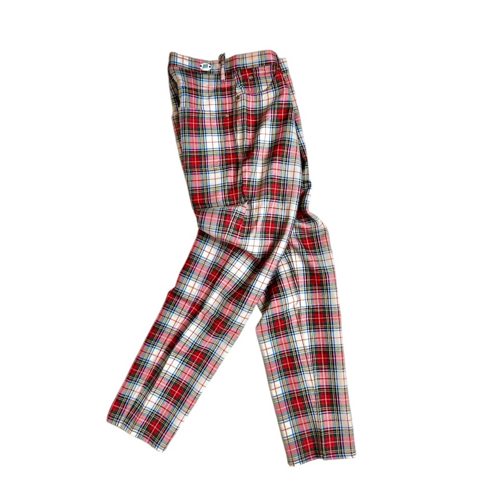 RARE Junior Gaultier Unisex High Rise Plaid Jeans Trousers